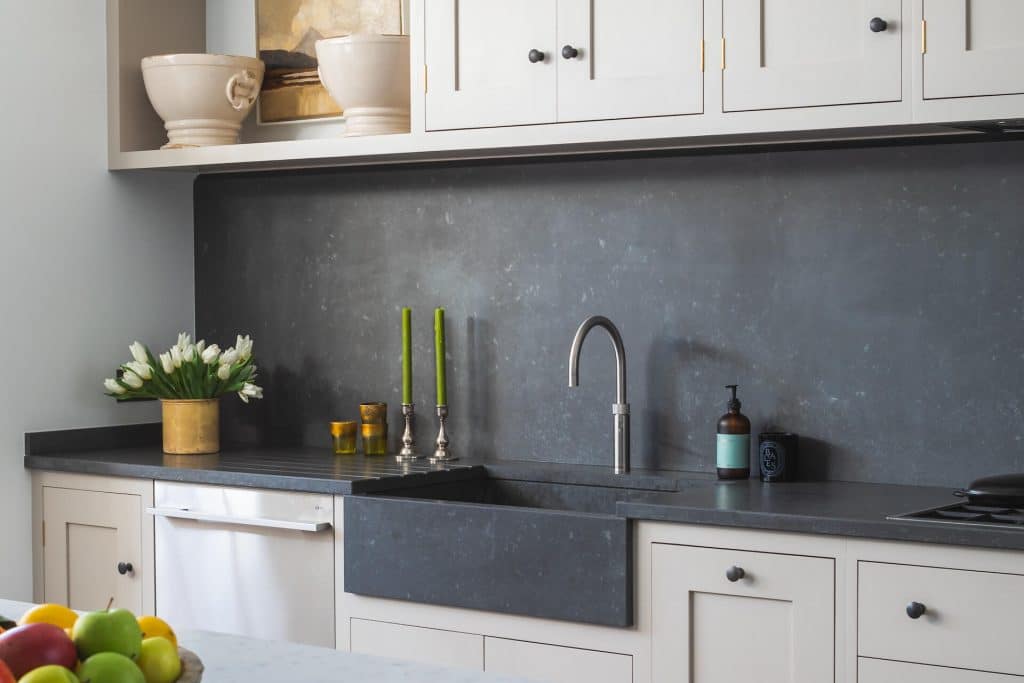 Grand Shaker Kitchen London - Concretto Scuro integrated sink and worktop