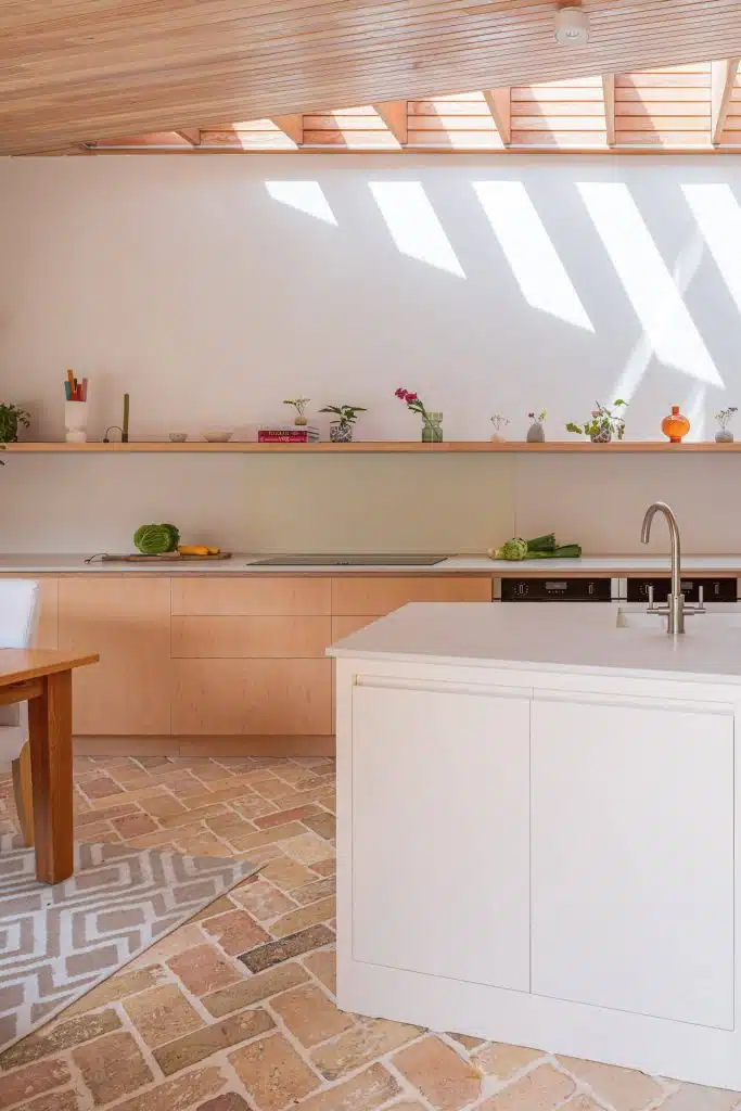 The Bristol Kitchen Extension - Herringbone brick tiled kitchen