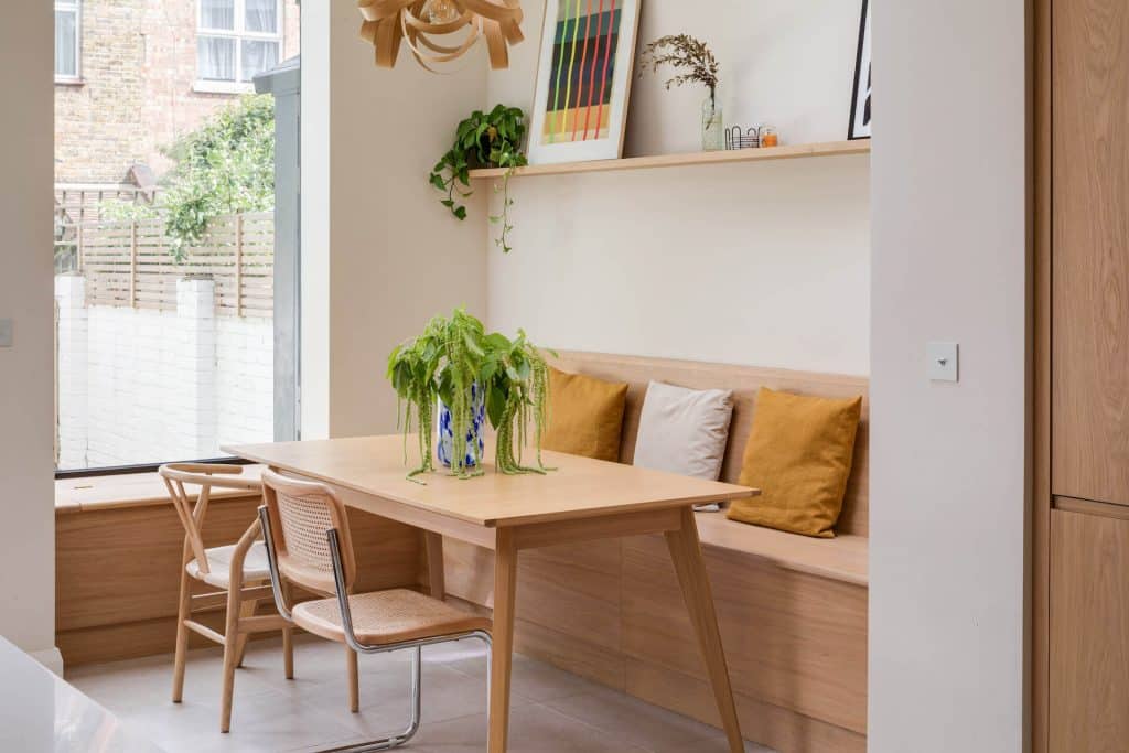 Scandinavian Kitchen London - Banquette seating made from european wood