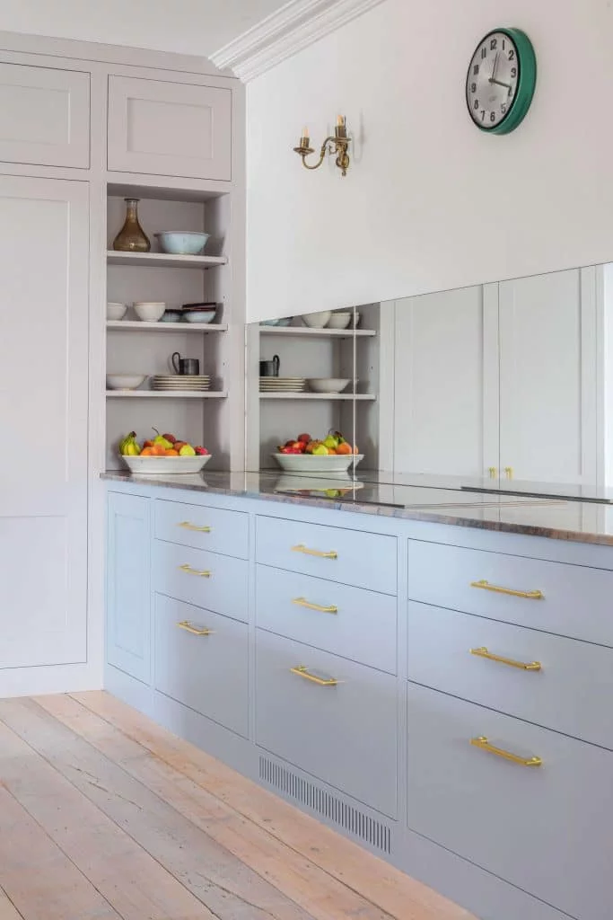 Handleless Shaker - Bespoke cabinets pale wedgewood Little Greene
