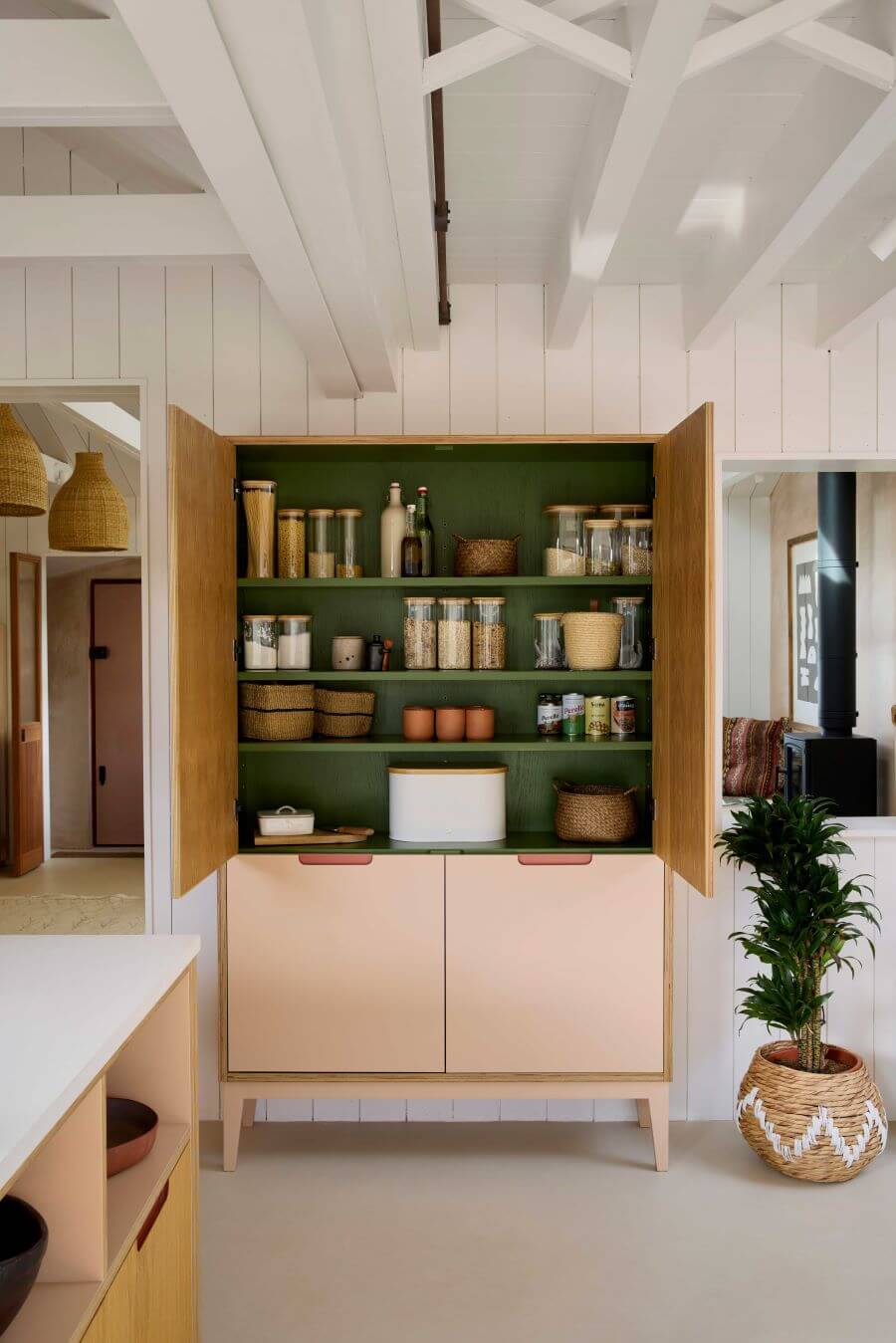 Open freestanding kitchen larder