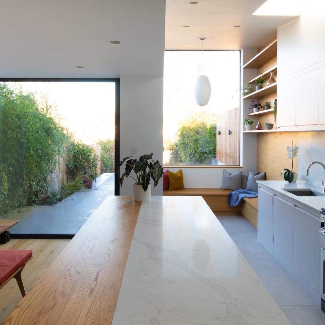 Contemporary London Townhouse with architect extension and flat panel kitchen