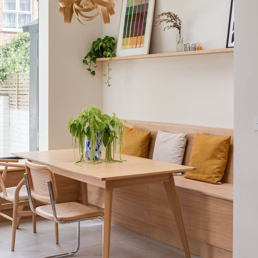 Scandinavian Kitchen London - Banquette seating made from european wood